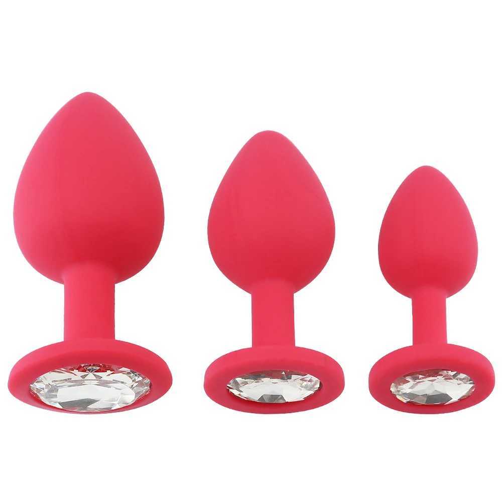 Autres articles de beauté de santé S / m / L 100% Silicone Hip et anal bouchons unisex 3 tailles différentes de jouets adultes Q240508