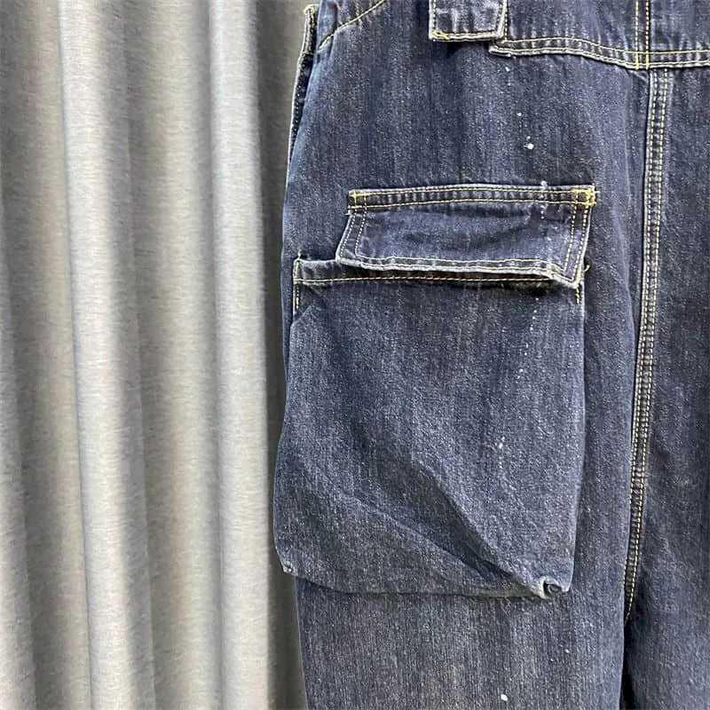 Damen -Jumpsuits ROMPERS Denim -Overall für Frauen übergroße Overalls Cross Hosen ein Stück Outfit