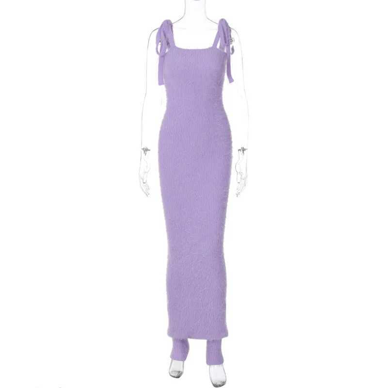 Основные повседневные платья Taruxy Lace Up Long Dress for Women 2023 Осенняя зимняя мода высокая талия макси -плать
