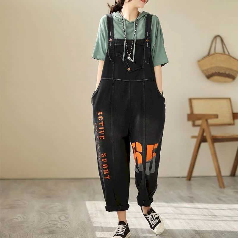 Damen -Overalls Rolmers Denim -Overalls für Frauen koreanischer Stil Vintage -Spiele Casual Cross Hosen lose Hosen übergroße Overalls für Frauen Kleidung Y24Zfnz