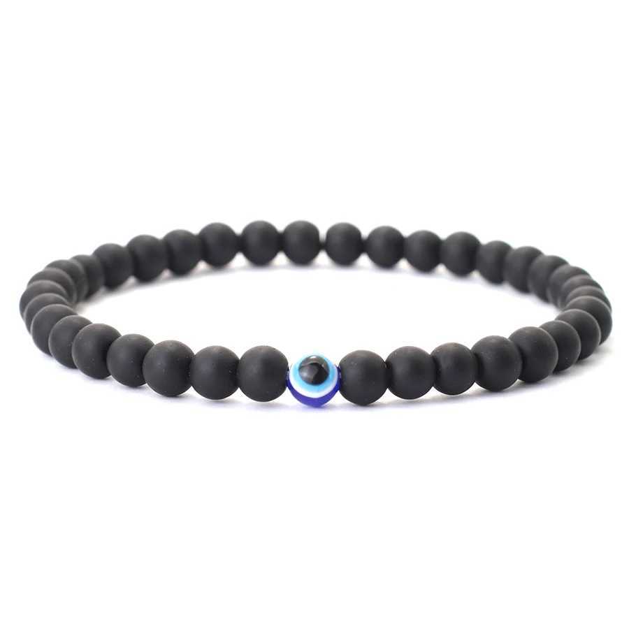 Bracelets de charme Notory Turkey Evil Eyes Bracelet Unisexe Unisexe Minimaliste 6 mm Natural White Hurlite Lapis Lazuli ONYX BRACLET ACCESSOIRES Joias Y240510