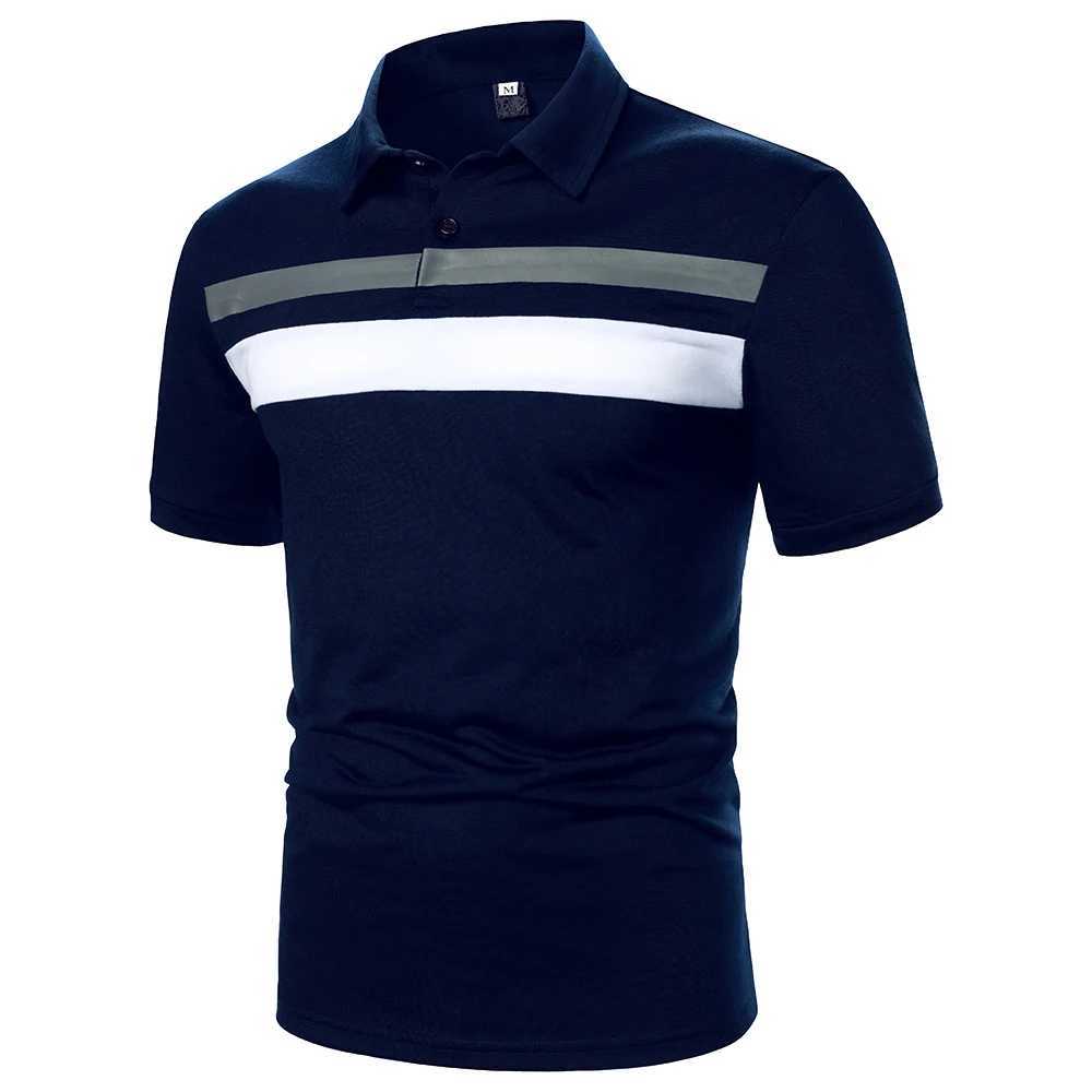 Polos pour hommes hommes courts polo slve throlor tops épisser nouvel été strtwear mode décontracté classique hommes revers polo y240510qinw