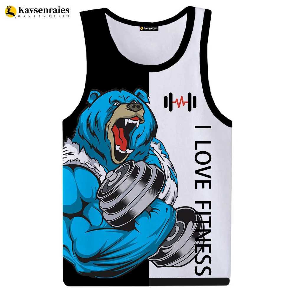 Tops pour hommes Tiger Love 3D Tops Tops Unisexe HARAJUKU STRTWEAR T-shirt T-shirt Cartoon Animal Letter Tops Ts Slveless Vest T240508