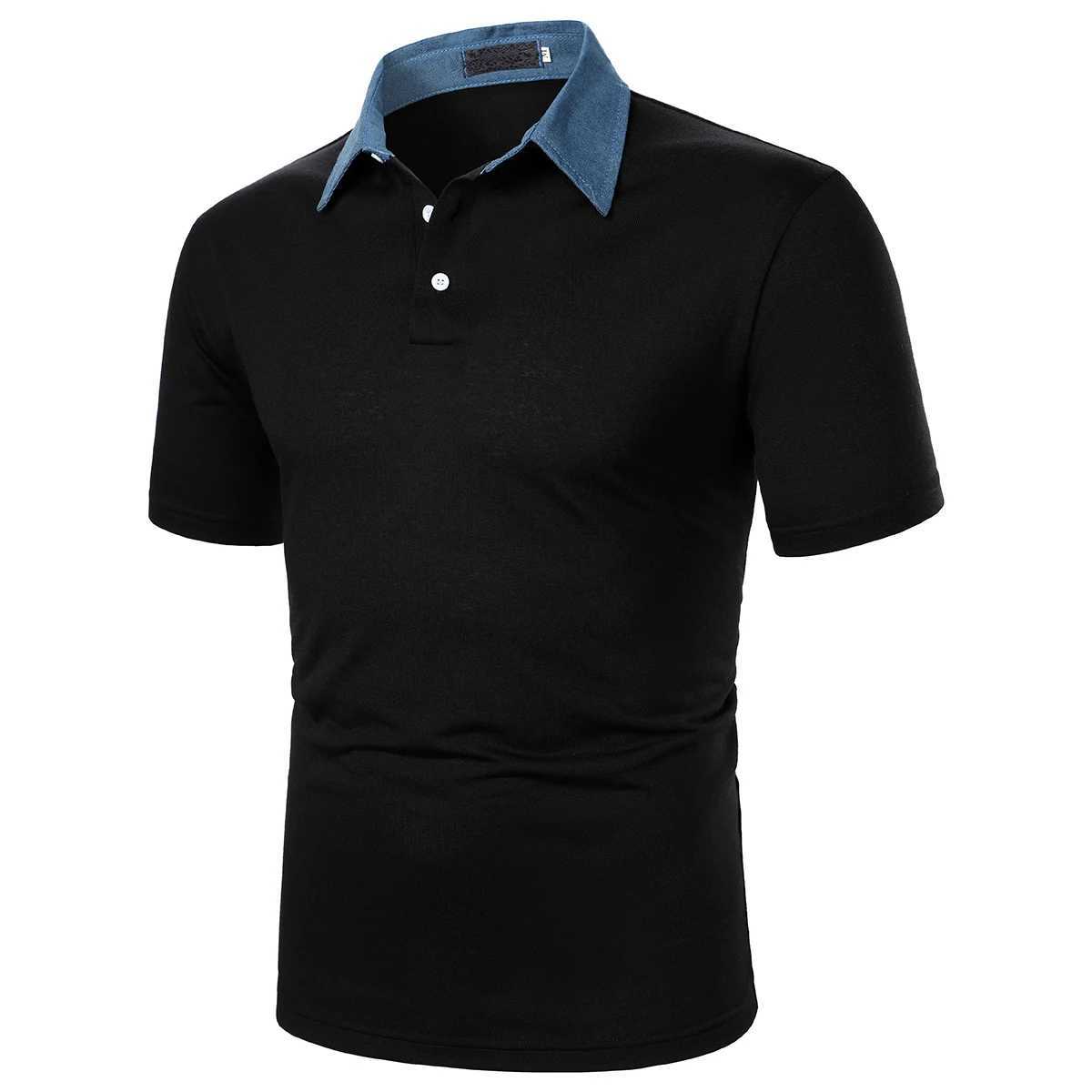 Men's Polos Men Short Slve Polo Shirt Contrast Collar Men Tops Popular Casual Strt Men Lapel Polo Shirt Men Tops Y240510LVBJ