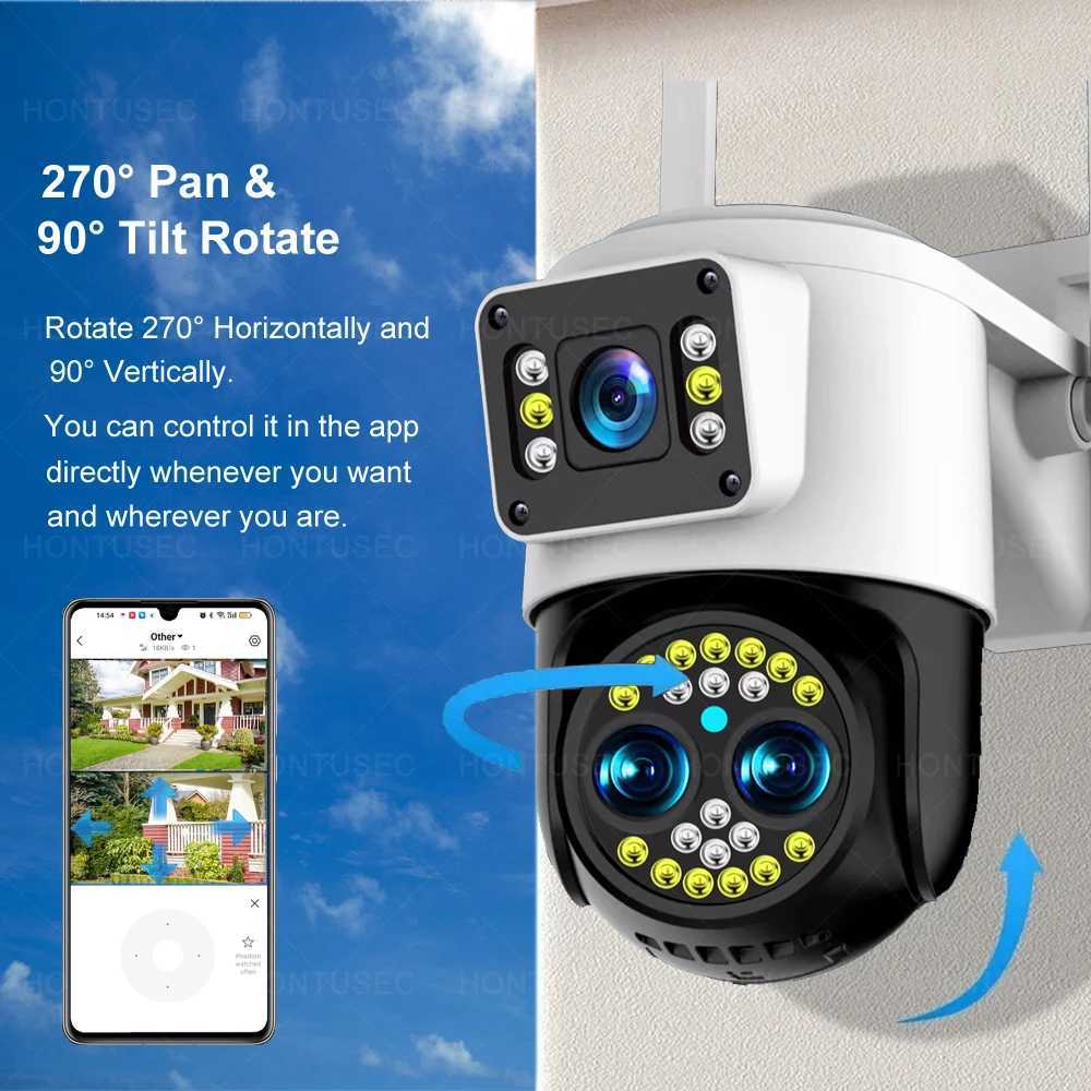 Cámaras IP Yoosee 4K 8MP Lente triple de doble pantalla Cámara inalámbrica de zoom 10x Audio Audio Color Night Vision Wifi Wifi Camera D240510 D240510