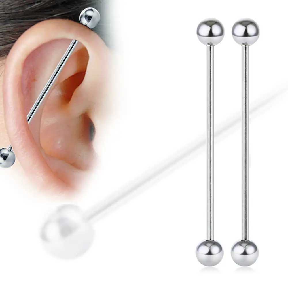 Anneaux de mamelon 16g Haltième industriel Cartilage de boucles d'oreille Broupe de piercing Bijoux 28 mm 32 mm 35 mm 38 mm 40 mm Y240510