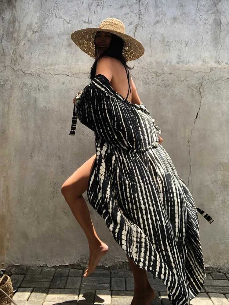 Женская пляжная одежда Fitshinling Summer Vintage Kimono купальные костюмы H Dearing Beach Cert Up с поясом негабаритного длинного кардигана.