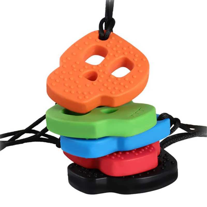Dentes Toys Toys recém -vendidos dentes de bebê arco -íris Sensor de pulseira robô Colar de mascar para o autismo mastigando o bebê cuidados sem bisfenol a miçangas d240509