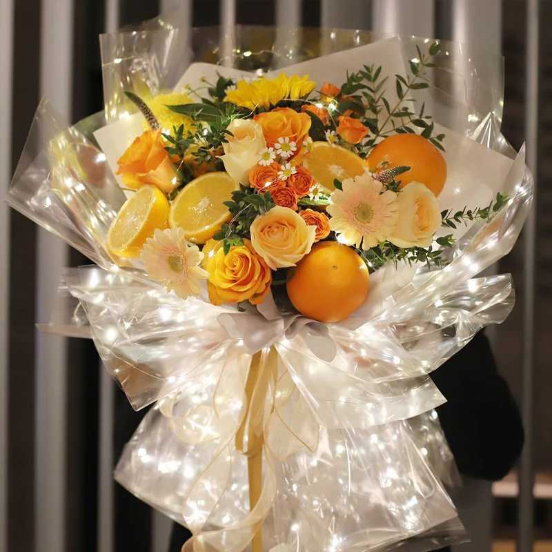 3 pezzi Wrap regalo fai -da -da -te carta da avvolgimento luminoso Valentino da giorno regali bouquet floreale confezionamento fiorista fiorista fiorista decorazioni di luce a led