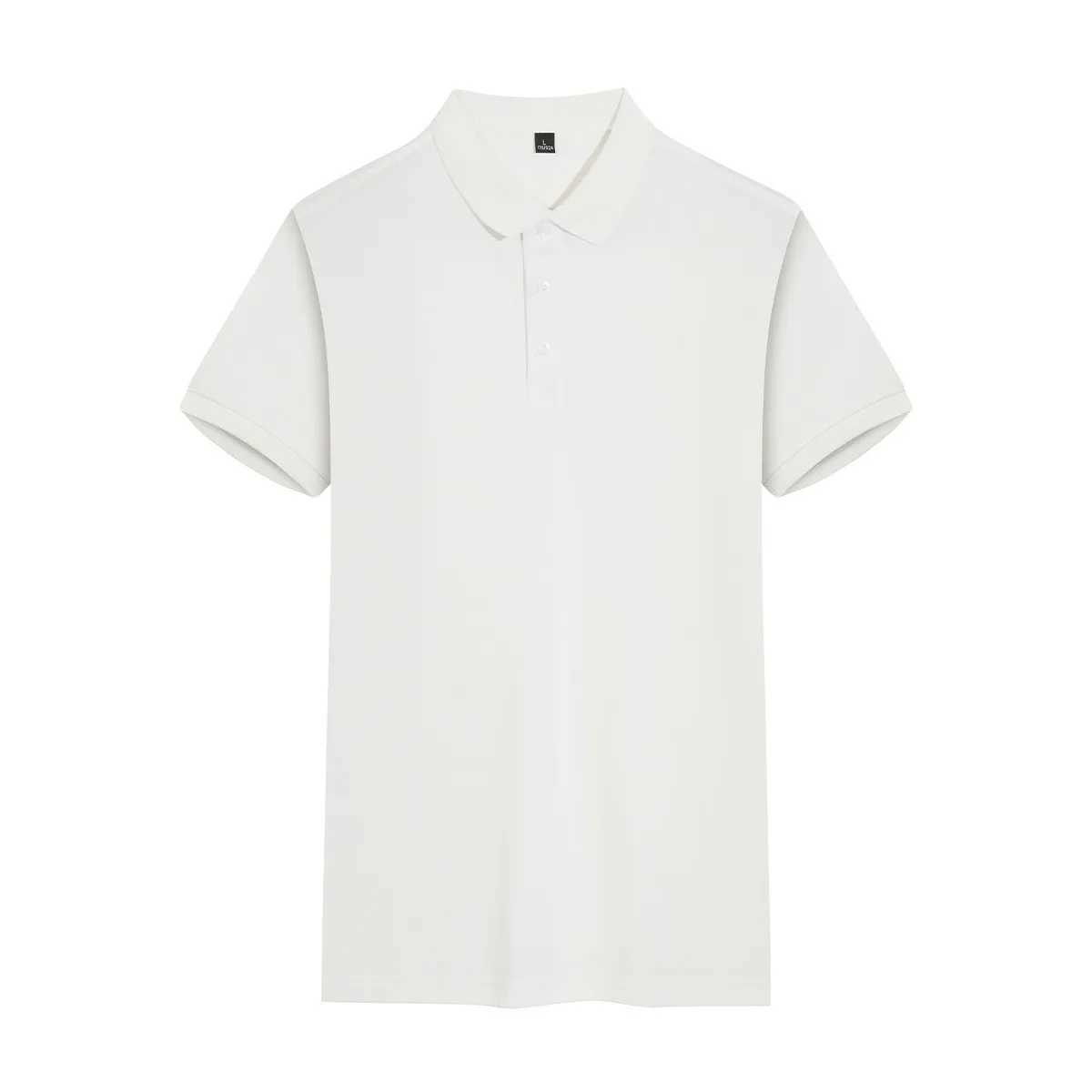 Polos de pólo masculino Cross Border Summer Mens Polo com colarinho de pólo e botão de cor sólida Camisa pólo esportivo casual e casual Y240510JKKL