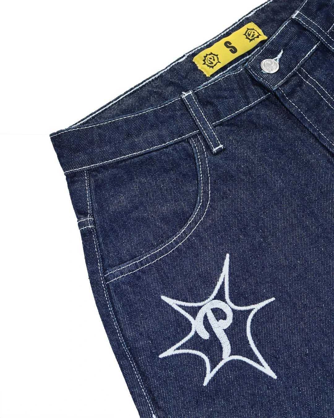 Heren shorts y2k hiphop vintage losse Jorts Harajuku strtwear zomer punk rock tter broidery mode denim shorts heren kleding h240508