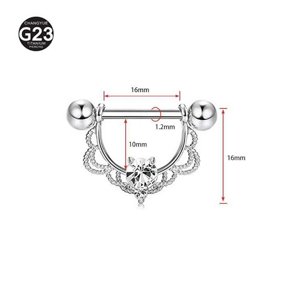 Tepelringen g23 titanium 16g kroon tepel piercing set hart tepel nippel sieraden bulk kristal tepel ring piercing pezon body sieraden pack y240510