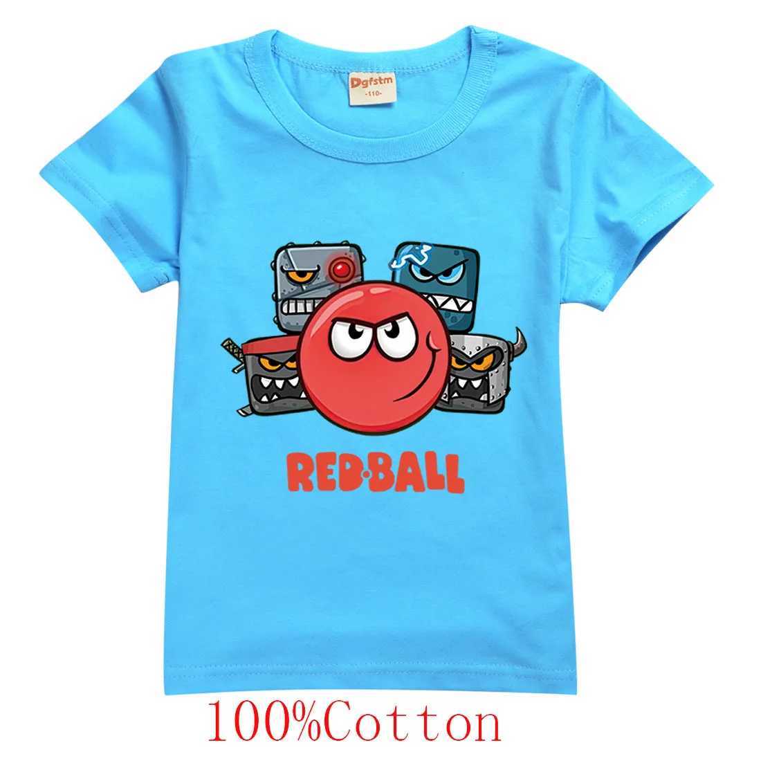 T-shirts 2023 Fun Boys T-shirt Gift Game Game Store Red Ball 4 dessin animé T-shirt Vêtements Baby Shirt Short Sheeve Hip Hop Top Childrens T-shirtl2405