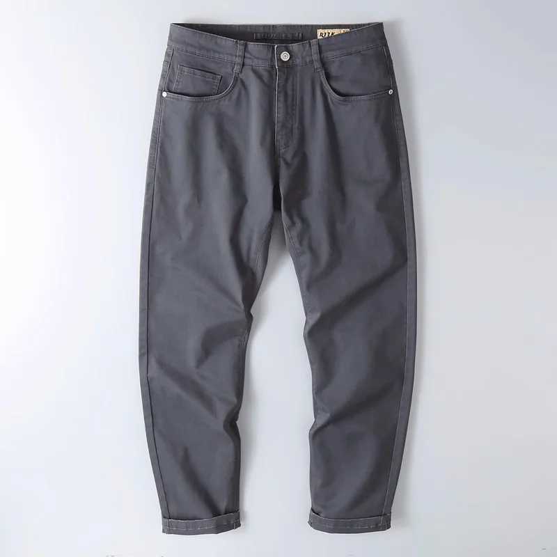 Мужские брюки мужские осень/весенние растягиваемые повседневные брюки Сплошные хлопок