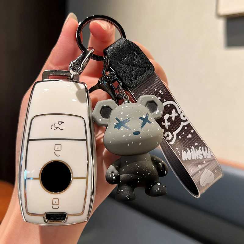 Auto Key Fashion Car Remote Key Case Full Cover Holder voor Mercedes Benz A C E S G Class GLC CLE CLA GLB GLS W177 W205 W213 W222 X167 AMG T240509