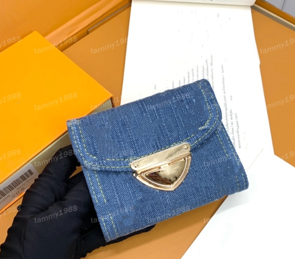 Dżinsowy portfel panie mody swobodny projektant luksusowy dżinsowy wiktorina zippy portfel kluczowa torebka torebka torebka karty kredytowej top lustro jakość M82958 M82957 M82961 10A 10A