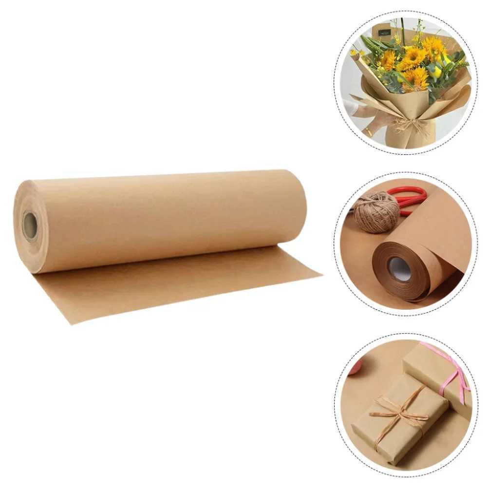 Подарочная упаковка 1 Roll 30 см x 2/3/5/8/12 м от рулона крафта для бумаги для подарочной упаковки коричневая бумажная рулона для живописи