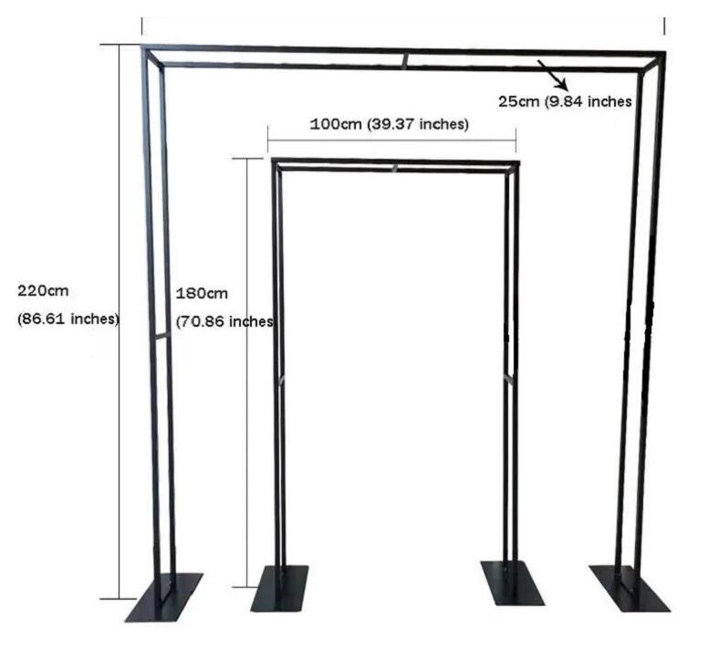 Square Wedding Arch Flower Stand, dubbele achtergrond, metalen bloemenstandaard, welkomstruimtelindeling, geometrische decoratie