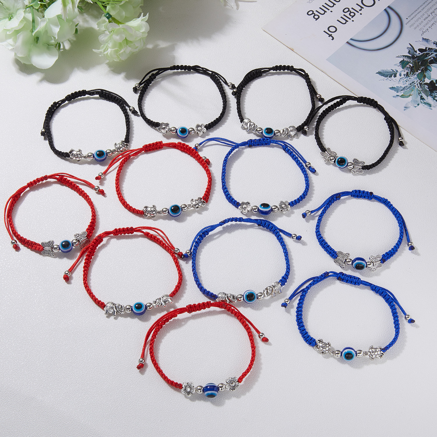 Braccialetti turchi Blu Lucky Blue Ealte donne fatti a mano intrecciati blu nera blu nera demone eye bracciale amicizia