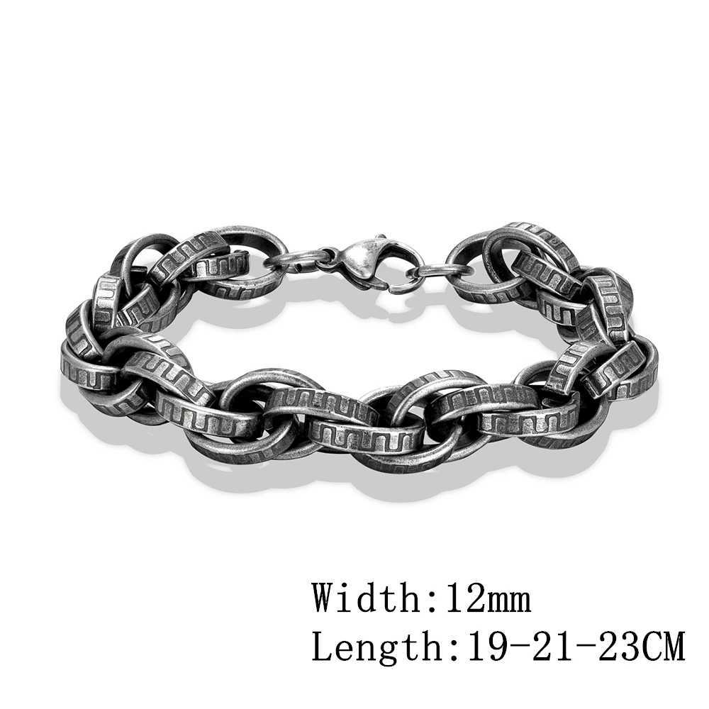 Bracelets de charme Mkendn Gothic Style Men en acier inoxydable Créatif rétro oxydé noir de serra de serrure Bracelets punk rock bijoux mâle y240510
