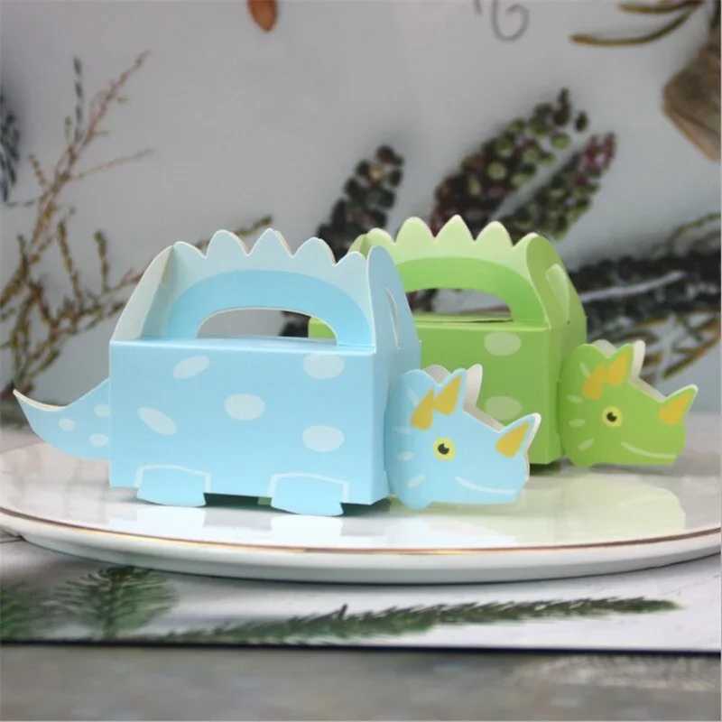ギフトラップベビーシャワー用の恐竜パーティークッキーボックスおやすみ子供の誕生日ウェディングギフトペーパーESパッケージ