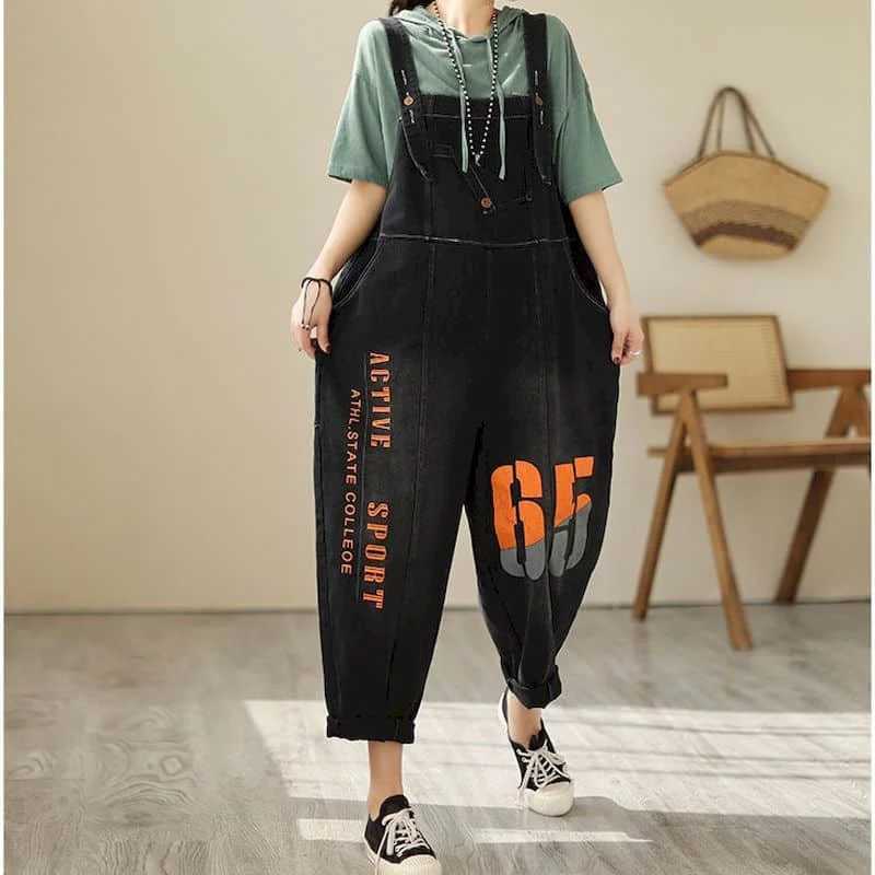 Damen -Overalls Rolmers Denim -Overalls für Frauen koreanischer Stil Vintage -Spiele Casual Cross Hosen lose Hosen übergroße Overalls für Frauen Kleidung Y24Zfnz