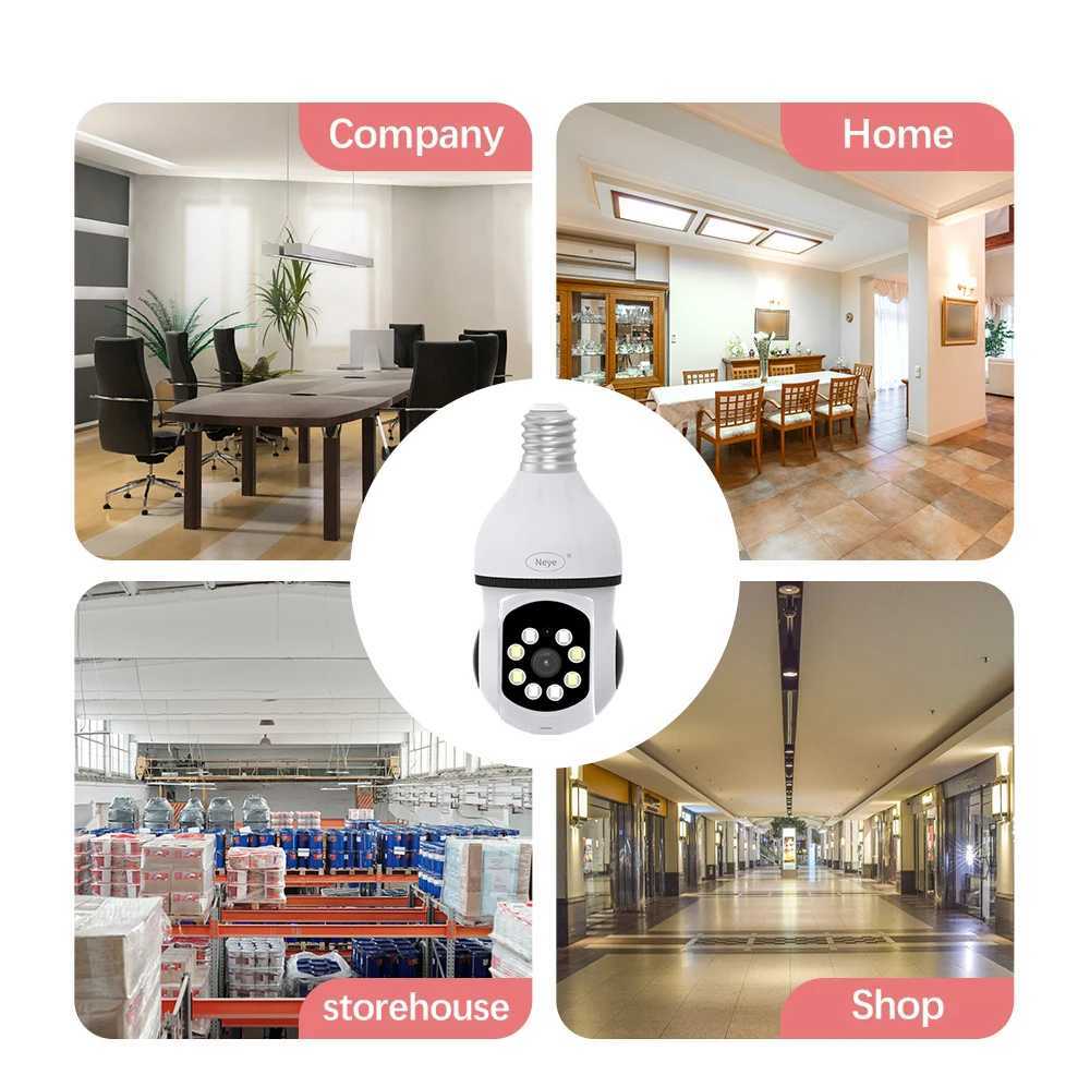 IP Cameras 8MP 4K light bulb 5G WiFi camera for home monitoring spotlight E27 360 degree panoramic wireless security IP camera d240510