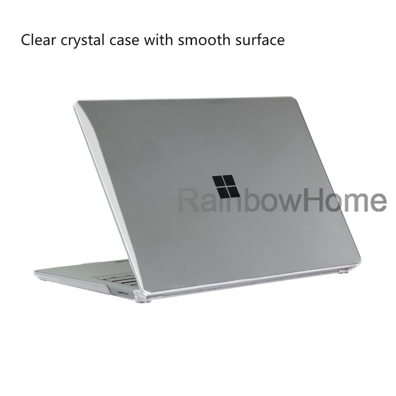 Microsoft Surface Dizüstü Bilgisayar için Temiz Kristal Kılıf Sert Plastik Koruyucu Kabuk Kapağı Go 2 3 4 5 12.4 13.5 15 inç şeffaf siyah renk