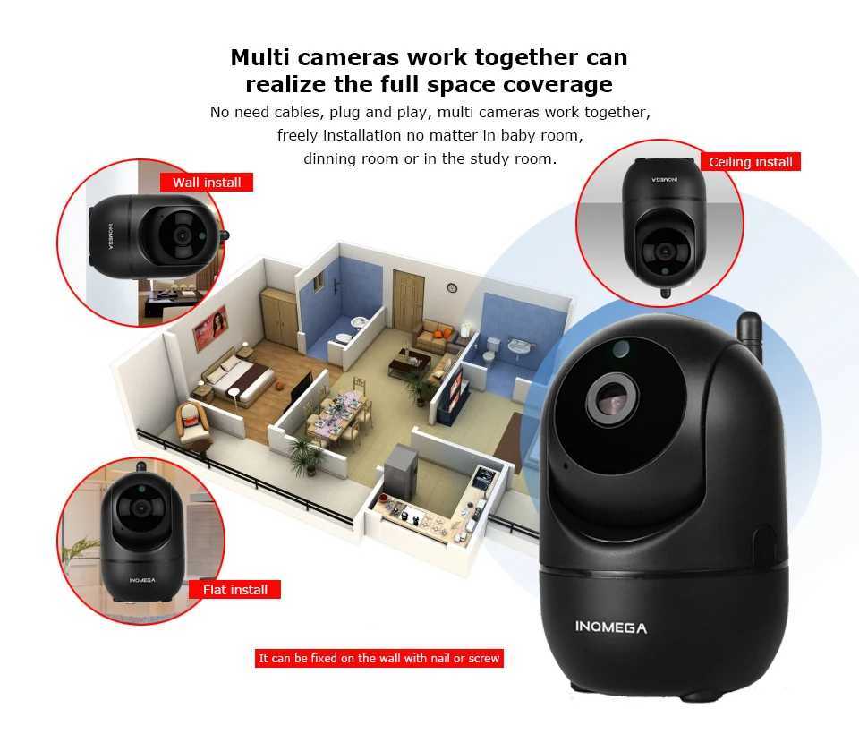 IP CAMERA INQMEGA 1080P TUYA IP CAME CAMERIE WIFI Sécurité Système de surveillance Baby Monitor Vision Night Vision Cloud International D240510