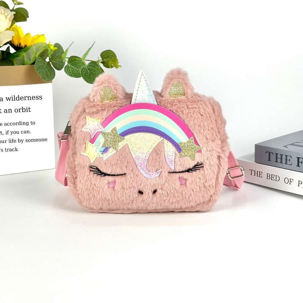 Nouvelle mode Unicorn Creative Plush Crossbody Girl Casual Migne Preschool Handbag 80% Factory Wholesale