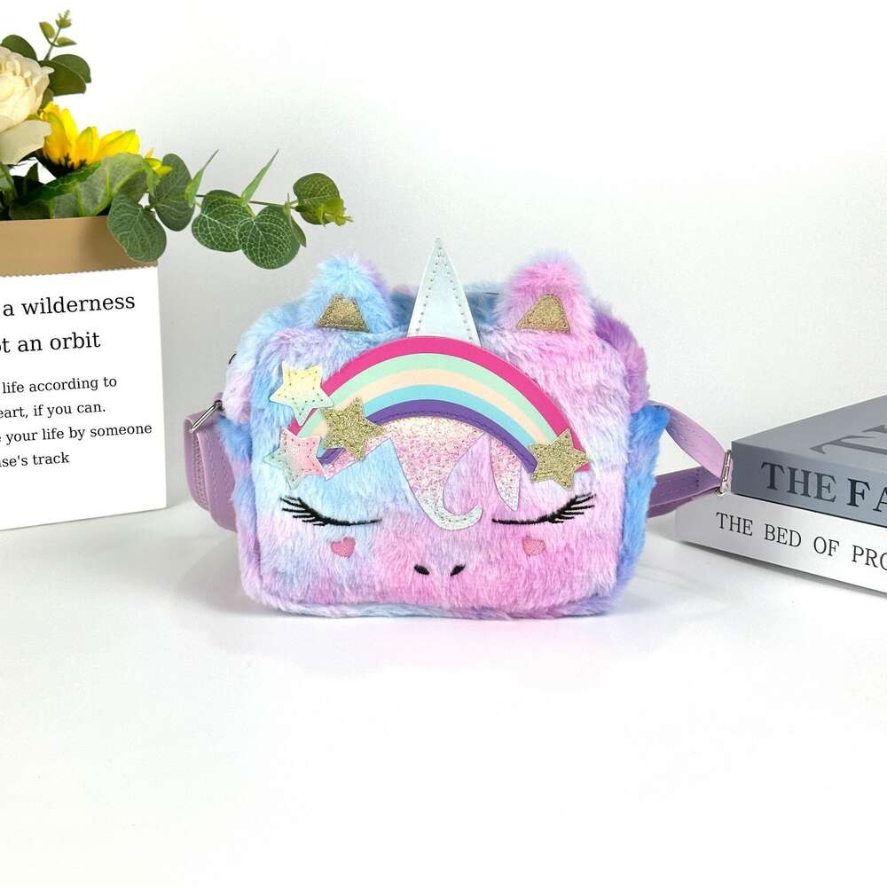 Nouvelle mode Unicorn Creative Plush Crossbody Girl Casual Migne Preschool Handbag 80% Factory Wholesale
