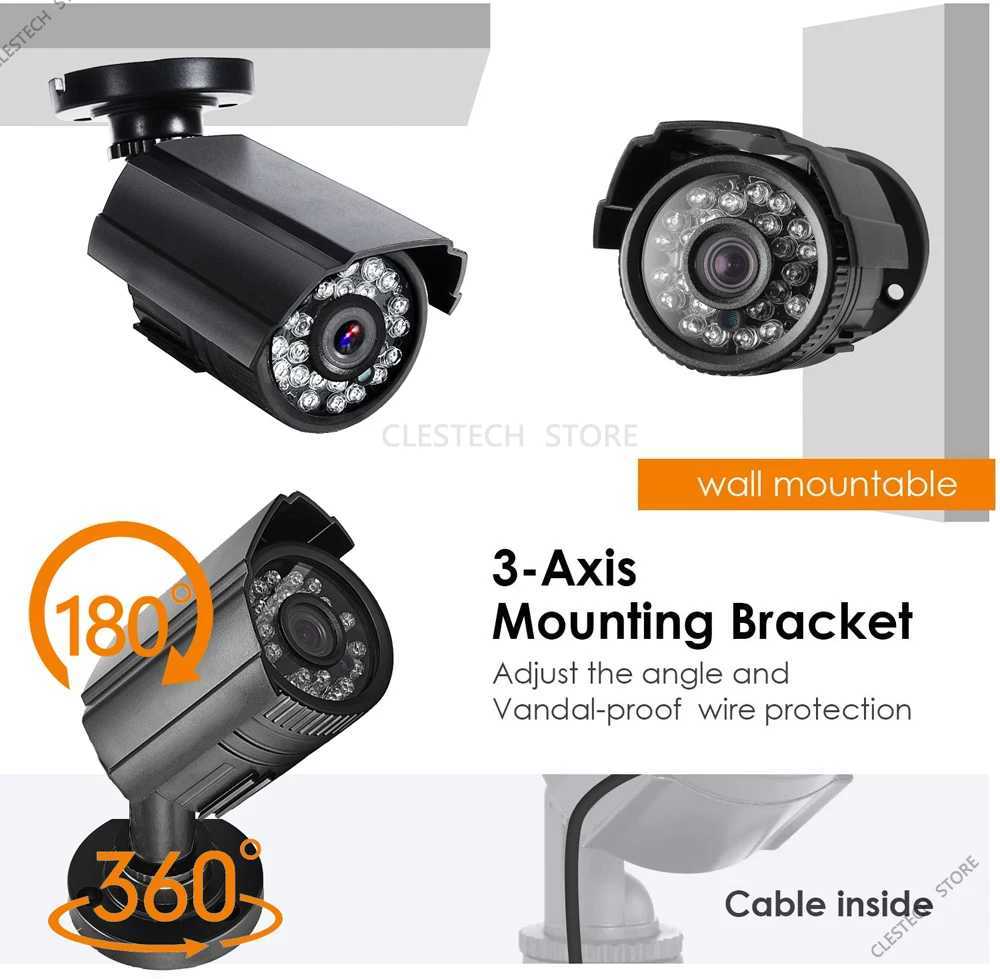 IP CAMERA MINI CAMERIE CCTV haute définition True 1200TVL CVBS INDOOR / EXTRÉPER INFRAPIER INFRARE VISION NOBILIE Couleur analogique Monitoire de sécurité D240510