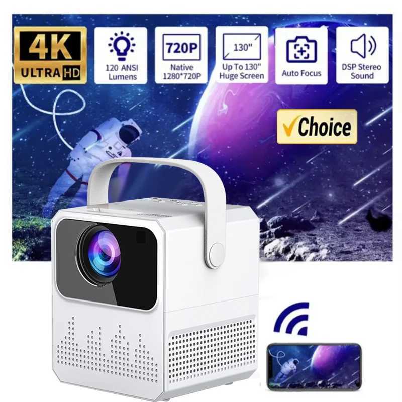 Projecteurs Karbee Projecteur 4K Android 9 T2 Mini Dual WiFi 6 260ansi Allwinner H713 BT5.0 1080p 1280 * 720p Cinema Outdoor Portable Projecteur J240509