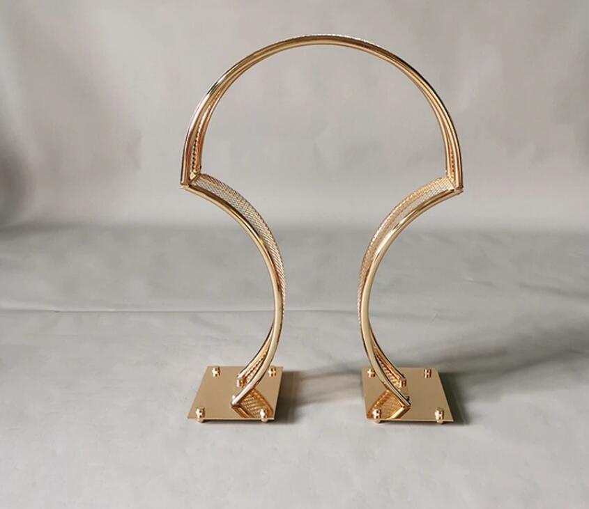 Gold Arch Stand for Event Party Decoration, Road Lead, Wedding Table Centerpiece, Flower Rack