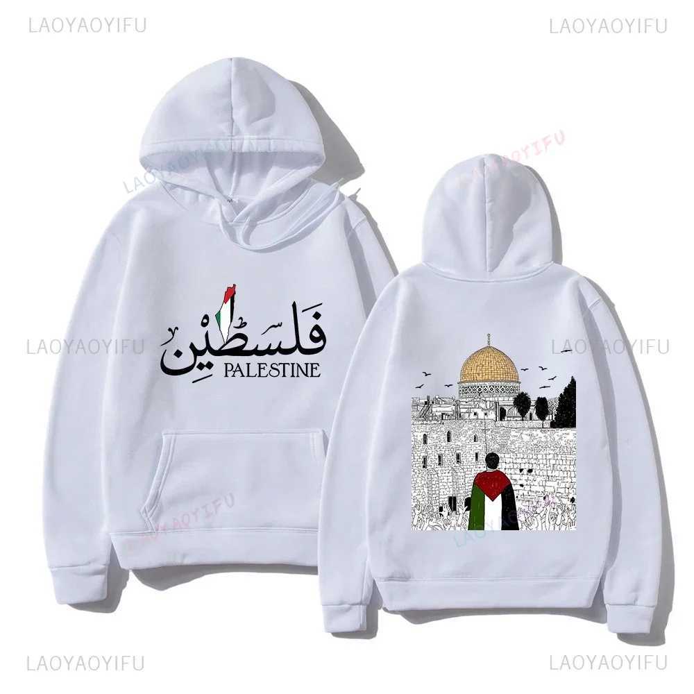 Kvinnor Hoodies Sweatshirts Palestinian Hoodie Harajuku Womens Eesthetic Graphic Palestina Hoodie Unisex Street Clothing Retro Casual Hoodie Pullover Swea