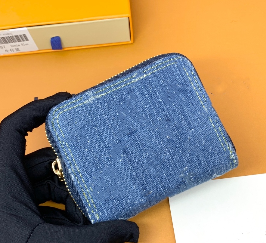 Dżinsowy portfel panie mody swobodny projektant luksusowy dżinsowy wiktorina zippy portfel kluczowa torebka torebka torebka karty kredytowej top lustro jakość M82958 M82957 M82961 10A 10A
