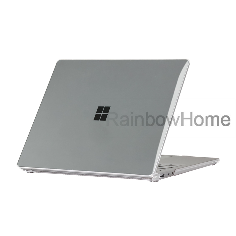 Muestra de caja de cristal transparente cubierta de caparazón protectora de plástico duro para la computadora portátil Microsoft Surface Go 2 3 4 5 12.4 13.negro transparente de 15 pulgadas