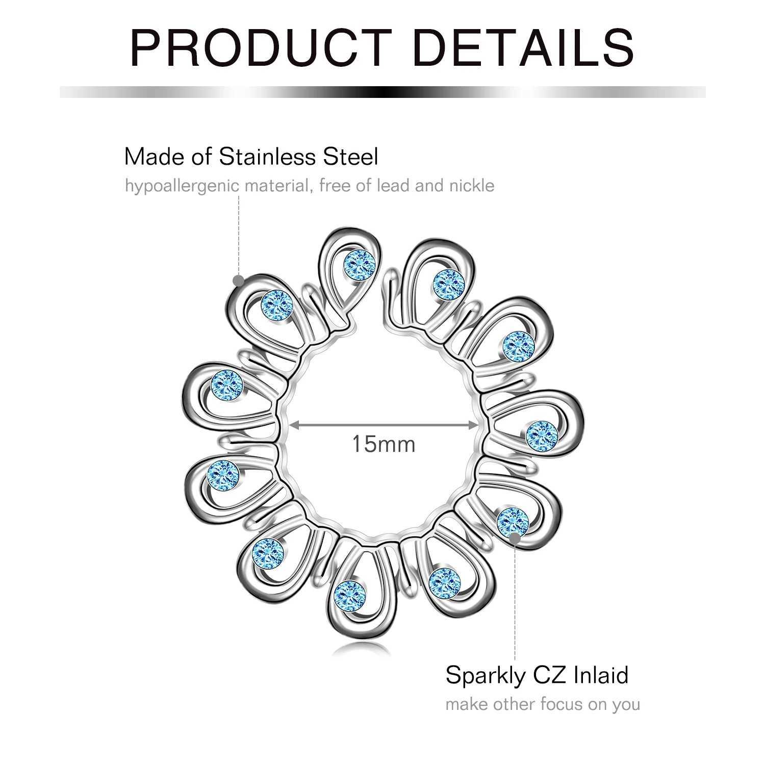 Anneaux de mamelon e de bagues de nickel réglables en acier inoxydable 316L adaptées aux femmes Nickel Shield Clip sur Ring Nickel Fake Nickel Perfoated Jewelry Y240510