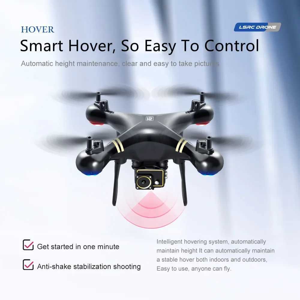 DRONES 4K HIFFINITION WIFI FPV DRONE TÉLÉCORÉE AVEC LA PRESSION D'AIR FIXE Mode sans tête Image de photographie aérienne suivant RC Four Hélicoptère Toy D240509