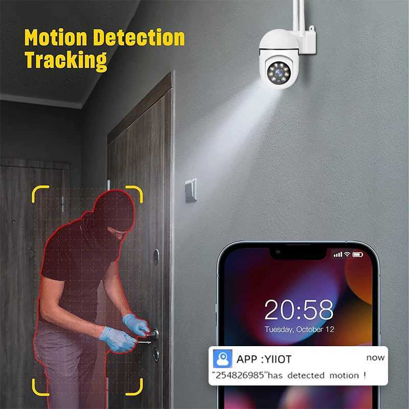 IP -Kameras 5MP WiFi IP -Kamera Outdoor 4x Digital Zoom Wireless Security Monitoring Camera AI Human Tracking Bidirektionales Audio -Nachtsichtkamera D240510