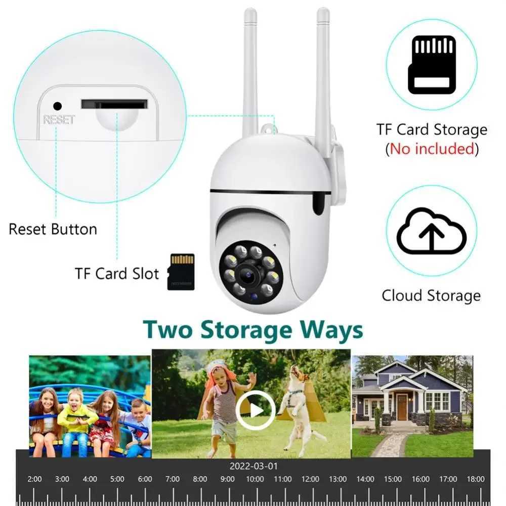 IP-камеры 8MP Wi-Fi Беспроводная камера Мониторинг Color Night Vision Outdoor Camera Smart Home CCTV Высокий мониторинг камеры Водонепроницаемый D240510