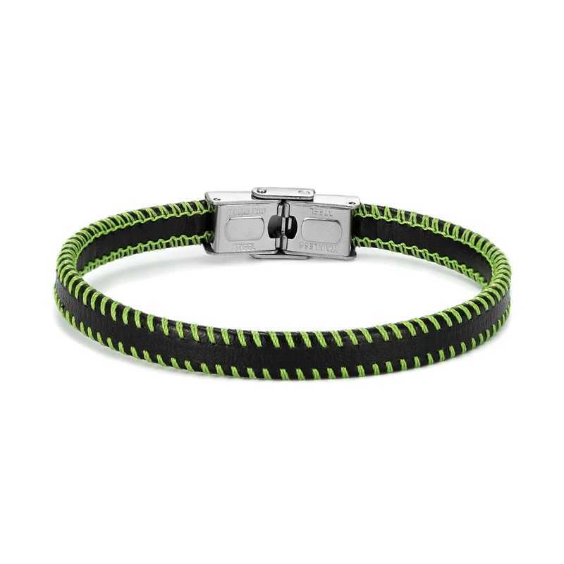 Bedelarmbanden mkendn mode handgemaakte lederen armbanden voor mannen vrouwen regenboog polsband roestvrij staal casual gepersonaliseerde bangle y240510