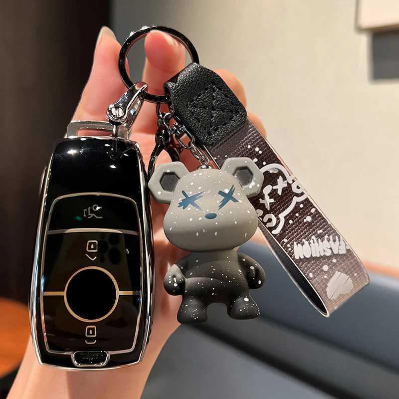 Car Key Fashion Car Remote Key Case Full Cover Holder For Mercedes Benz A C E S G Class GLC CLE CLA GLB GLS W177 W205 W213 W222 X167 AMG T240509