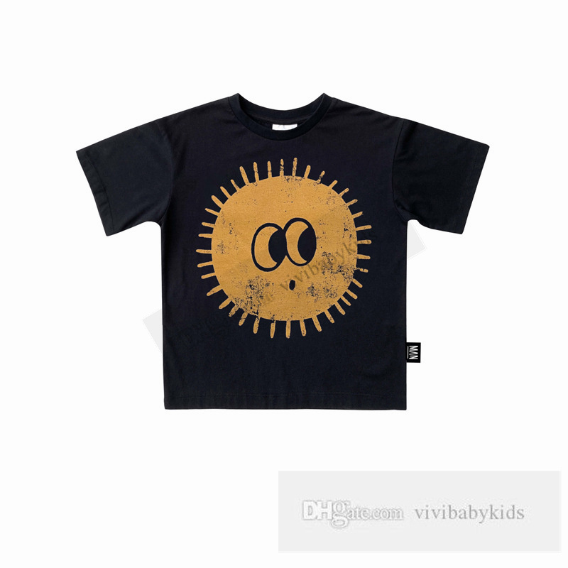 Camiseta do Sum Sun Kids Sun Letter Garotas meninos Casque de algodão camisetas de manga curta moda crianças praia use shorts casuais z8042