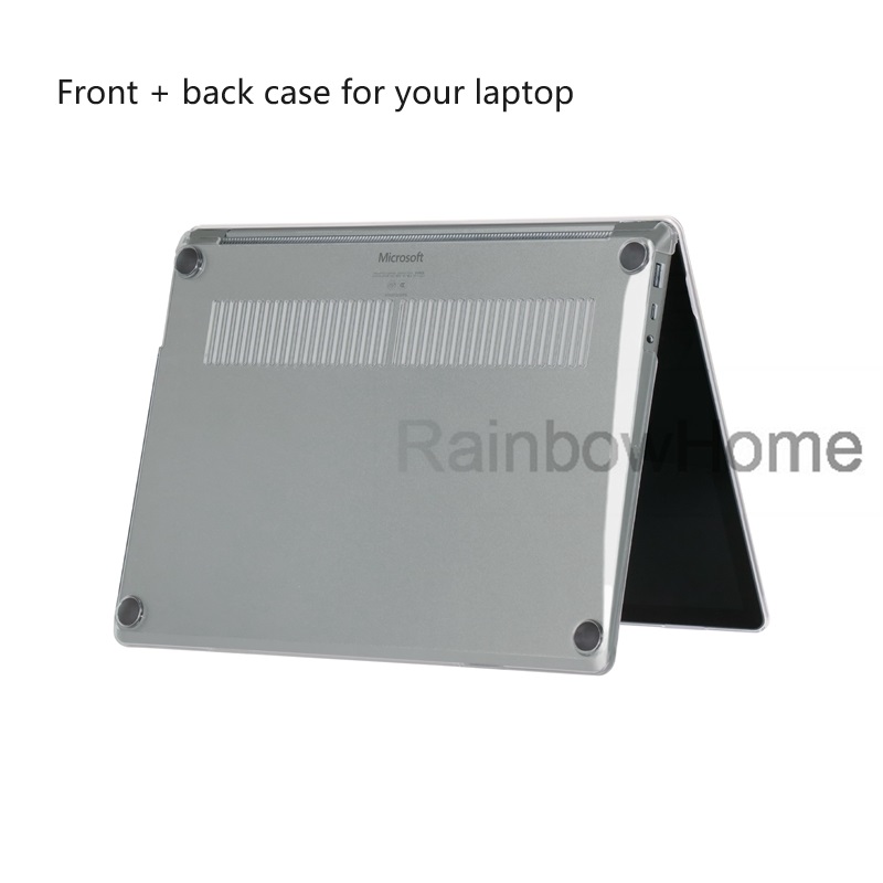 Muestra de caja de cristal transparente cubierta de caparazón protectora de plástico duro para la computadora portátil Microsoft Surface Go 2 3 4 5 12.4 13.negro transparente de 15 pulgadas