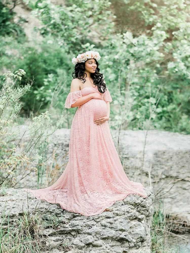 Robes de maternité femme enceinte de robe de mariée longue photographie accessoires