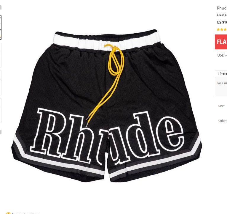 Футболка мужские шорты Rhude Shorts Designer Printing Письмо Черное белое серое радужное цвет лето модные фиолетовые брюки Мужские короткие размеры США S-XL