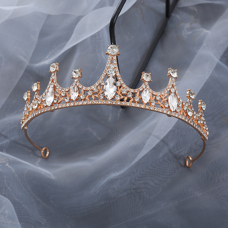 光沢のあるラインストーン贅沢な結婚式の王冠ヘアウーマンの花嫁のティアラとヘッドドレススタイリッシュなヘッドピース
