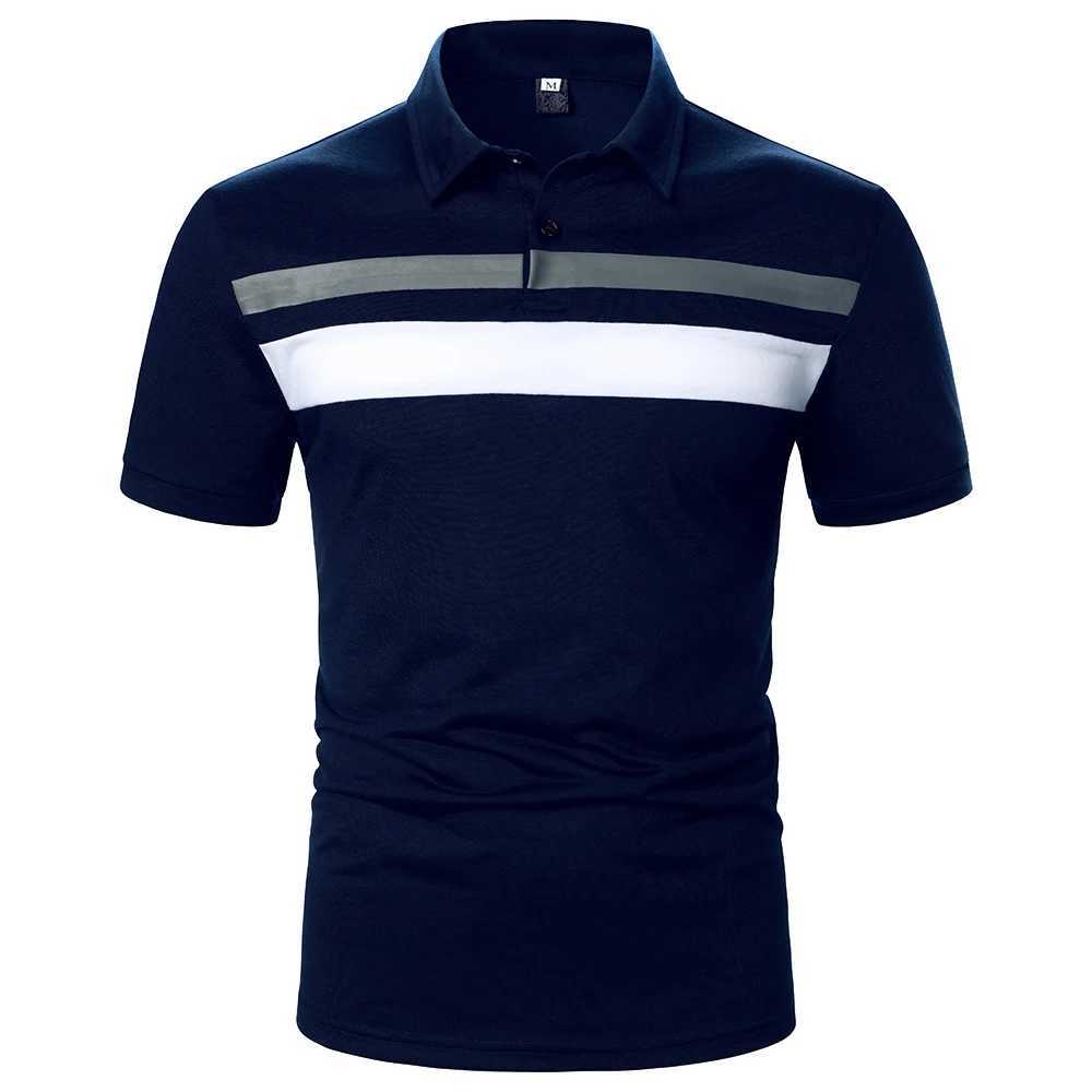 Polos pour hommes hommes courts polo slve throlor tops épisser nouvel été strtwear mode décontracté classique hommes revers polo y240510qinw