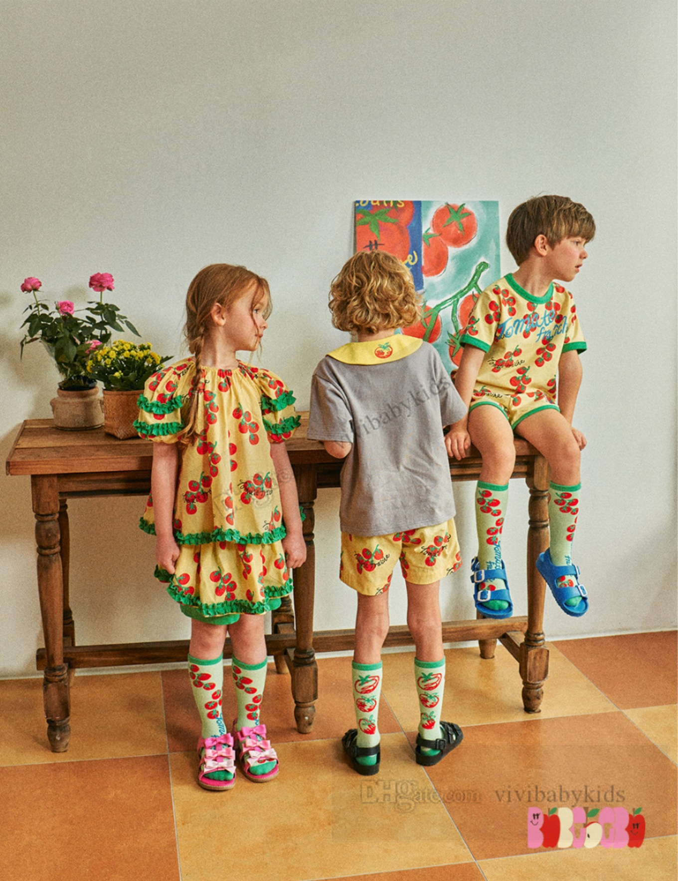 Kinder Little Tomatendruckkleidung Sets Jungenbrief Liter